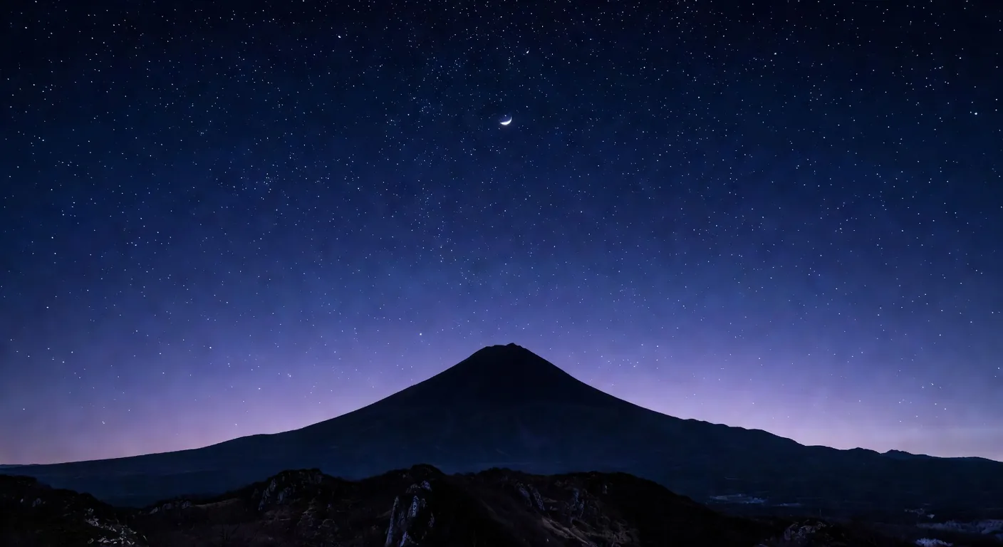 富士山と星空